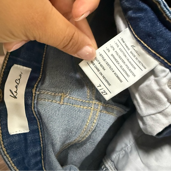 Kan Can Blue Denim High Rise Flare Jeans - Picture 6 of 7